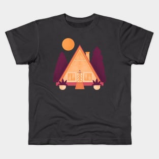 A-Frame Cabin - Fall colors Kids T-Shirt